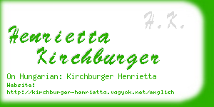 henrietta kirchburger business card